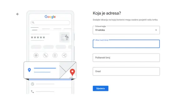 dodavanje adrese